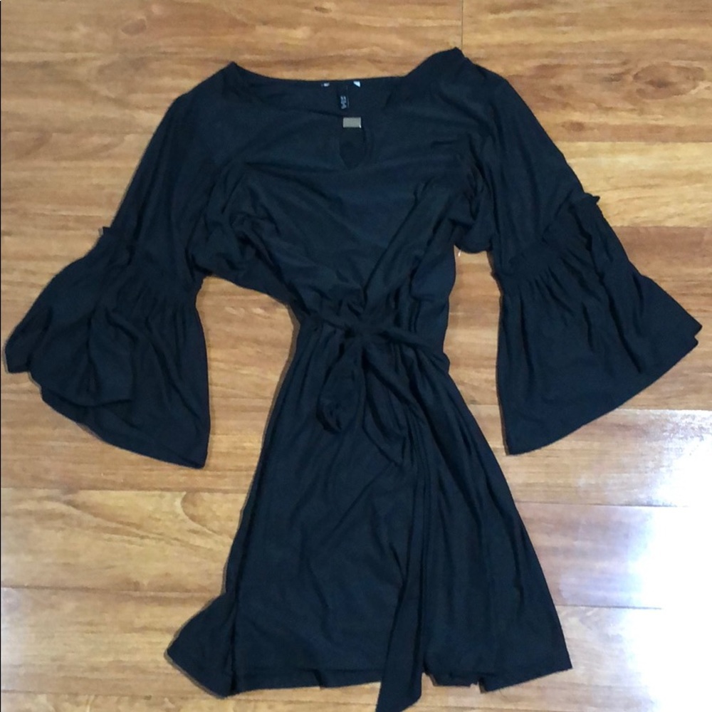Black dress with bell sleeves